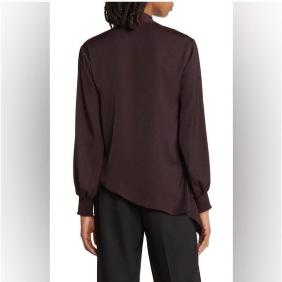 ALL SAINTS Abi Long Sleeve Draped Wrap Over Top (new - Picture 4 of 8